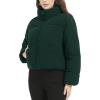 imageFlygo Womens Cropped Corduroy Puffer Jacket Winter Jackets Warm Long Sleeve Zip Quilted Down Puffer CoatDark Green