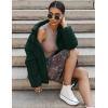 imageFlygo Womens Cropped Corduroy Puffer Jacket Winter Jackets Warm Long Sleeve Zip Quilted Down Puffer CoatDark Green