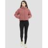 imageFlygo Womens Cropped Corduroy Puffer Jacket Winter Jackets Warm Long Sleeve Zip Quilted Down Puffer CoatPink