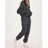 imageFlygo Womens Fleece 2 Piece Outfits Sweatsuit Crop Pullover Sweatshirt Joggers Pants Tracksuit SetDarkdrey