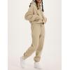 imageFlygo Womens Fleece 2 Piece Outfits Sweatsuit Crop Pullover Sweatshirt Joggers Pants Tracksuit SetDarkkhaki