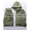 imageFlygo Womens Fleece 2 Piece Outfits Sweatsuit Crop Pullover Sweatshirt Joggers Pants Tracksuit SetGrey Green