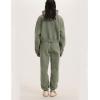 imageFlygo Womens Fleece 2 Piece Outfits Sweatsuit Crop Pullover Sweatshirt Joggers Pants Tracksuit SetGrey Green