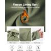imageFlygo Womens Fleece 2 Piece Outfits Sweatsuit Crop Pullover Sweatshirt Joggers Pants Tracksuit SetGrey Green