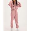 imageFlygo Womens Fleece 2 Piece Outfits Sweatsuit Crop Pullover Sweatshirt Joggers Pants Tracksuit SetPink