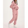 imageFlygo Womens Fleece 2 Piece Outfits Sweatsuit Crop Pullover Sweatshirt Joggers Pants Tracksuit SetPink