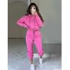 imageFlygo Womens Fleece 2 Piece Outfits Sweatsuit Crop Pullover Sweatshirt Joggers Pants Tracksuit SetRose