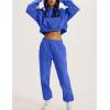 imageFlygo Womens Fleece 2 Piece Outfits Sweatsuit Crop Pullover Sweatshirt Joggers Pants Tracksuit SetRoyal Blue
