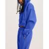 imageFlygo Womens Fleece 2 Piece Outfits Sweatsuit Crop Pullover Sweatshirt Joggers Pants Tracksuit SetRoyal Blue