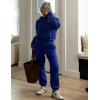 imageFlygo Womens Fleece 2 Piece Outfits Sweatsuit Crop Pullover Sweatshirt Joggers Pants Tracksuit SetRoyal Blue