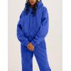 imageFlygo Womens Fleece 2 Piece Outfits Sweatsuit Crop Pullover Sweatshirt Joggers Pants Tracksuit SetRoyal Blue