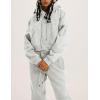 imageFlygo Womens Fleece 2 Piece Outfits Sweatsuit Crop Pullover Sweatshirt Joggers Pants Tracksuit SetWhiteheather