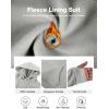 imageFlygo Womens Fleece 2 Piece Outfits Sweatsuit Crop Pullover Sweatshirt Joggers Pants Tracksuit SetWhiteheather