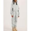 imageFlygo Womens Fleece 2 Piece Outfits Sweatsuit Crop Pullover Sweatshirt Joggers Pants Tracksuit SetWhiteheather