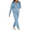 imageFlygo Womens Fleece 2 Piece Outfits Sweatsuit Half Zip Pullover Sweatshirt Joggers Pants Tracksuit Set01 Light Blue