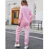 imageFlygo Womens Fleece 2 Piece Outfits Sweatsuit Half Zip Pullover Sweatshirt Joggers Pants Tracksuit Set01 Pink
