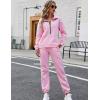 imageFlygo Womens Fleece 2 Piece Outfits Sweatsuit Half Zip Pullover Sweatshirt Joggers Pants Tracksuit Set01 Pink