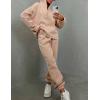 imageFlygo Womens Fleece 2 Piece Sweatsuit Half Zip Pullover Jogging Tracksuit Sweatshirt and SweatpantsApricotS