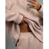 imageFlygo Womens Fleece 2 Piece Sweatsuit Half Zip Pullover Jogging Tracksuit Sweatshirt and SweatpantsApricotS