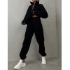 imageFlygo Womens Fleece 2 Piece Sweatsuit Half Zip Pullover Jogging Tracksuit Sweatshirt and SweatpantsBlackM