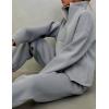 imageFlygo Womens Fleece 2 Piece Sweatsuit Half Zip Pullover Jogging Tracksuit Sweatshirt and SweatpantsGreyL