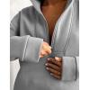 imageFlygo Womens Fleece 2 Piece Sweatsuit Half Zip Pullover Jogging Tracksuit Sweatshirt and SweatpantsGreyS