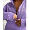 imageFlygo Womens Fleece 2 Piece Sweatsuit Half Zip Pullover Jogging Tracksuit Sweatshirt and SweatpantsPurpleM