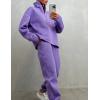 imageFlygo Womens Fleece 2 Piece Sweatsuit Half Zip Pullover Jogging Tracksuit Sweatshirt and SweatpantsPurpleM