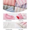 imageFlygo Womens Knit Striped 2 Piece Outfits Crewneck Pullover Sweater Shorts Set Wide Leg Matching Set LoungewearPink