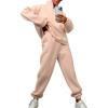imageFlygo Womens Fleece 2 Piece Sweatsuit Half Zip Pullover Jogging Tracksuit Sweatshirt and SweatpantsApricotS
