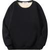 imageFlygo Womens Warm Sherpa Lined Crewneck Fleece Sweatshirt Pullover TopsBlack