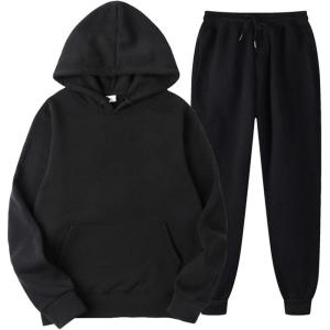 imageFlygo Jogging Set 2 Piece Tracksuit Women Sweatsuits Outfits Pullover Hoodies Sweatshirt PantsBlack
