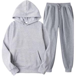 imageFlygo Jogging Set 2 Piece Tracksuit Women Sweatsuits Outfits Pullover Hoodies Sweatshirt PantsGrey