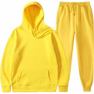 imageFlygo Jogging Set 2 Piece Tracksuit Women Sweatsuits Outfits Pullover Hoodies Sweatshirt PantsYellow