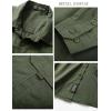 imageFlygo Long Sleeve Work Shirts for Men Casual Cotton Button Down Western Cowboy Cargo Shirt for Hiking Safari CampingArmy Green