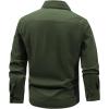 imageFlygo Long Sleeve Work Shirts for Men Casual Cotton Button Down Western Cowboy Cargo Shirt for Hiking Safari CampingArmy Green