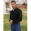 imageFlygo Long Sleeve Work Shirts for Men Casual Cotton Button Down Western Cowboy Cargo Shirt for Hiking Safari CampingBlack