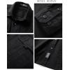 imageFlygo Long Sleeve Work Shirts for Men Casual Cotton Button Down Western Cowboy Cargo Shirt for Hiking Safari CampingBlack