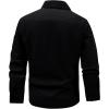 imageFlygo Long Sleeve Work Shirts for Men Casual Cotton Button Down Western Cowboy Cargo Shirt for Hiking Safari CampingBlack