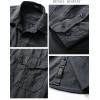 imageFlygo Long Sleeve Work Shirts for Men Casual Cotton Button Down Western Cowboy Cargo Shirt for Hiking Safari CampingDark Grey
