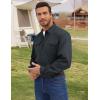 imageFlygo Long Sleeve Work Shirts for Men Casual Cotton Button Down Western Cowboy Cargo Shirt for Hiking Safari CampingDark Grey