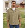 imageFlygo Long Sleeve Work Shirts for Men Casual Cotton Button Down Western Cowboy Cargo Shirt for Hiking Safari CampingKhaki
