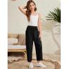imageFlygo Girls Wide Leg Pants Casual Flowy Elastic Waist Palazzo Harem Trousers with Pockets 514YBlack