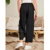 imageFlygo Girls Wide Leg Pants Casual Flowy Elastic Waist Palazzo Harem Trousers with Pockets 514YBlack
