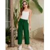imageFlygo Girls Wide Leg Pants Casual Flowy Elastic Waist Palazzo Harem Trousers with Pockets 514YDarkgreen