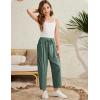imageFlygo Girls Wide Leg Pants Casual Flowy Elastic Waist Palazzo Harem Trousers with Pockets 514YGreen