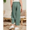 imageFlygo Girls Wide Leg Pants Casual Flowy Elastic Waist Palazzo Harem Trousers with Pockets 514YGreen