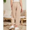 imageFlygo Girls Wide Leg Pants Casual Flowy Elastic Waist Palazzo Harem Trousers with Pockets 514YKhaki