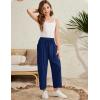 imageFlygo Girls Wide Leg Pants Casual Flowy Elastic Waist Palazzo Harem Trousers with Pockets 514YNavy