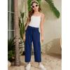 imageFlygo Girls Wide Leg Pants Casual Flowy Elastic Waist Palazzo Harem Trousers with Pockets 514YNavy
